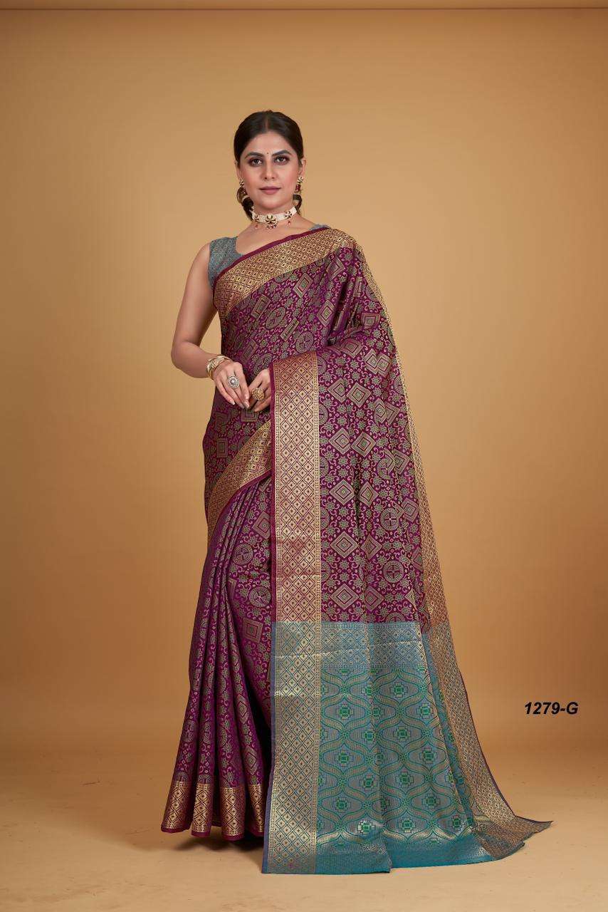 PC KAJAL VOL-48 BY ASLIWHOLESALE SOFT PATOLA SILK HEAVY BORDER SAREES