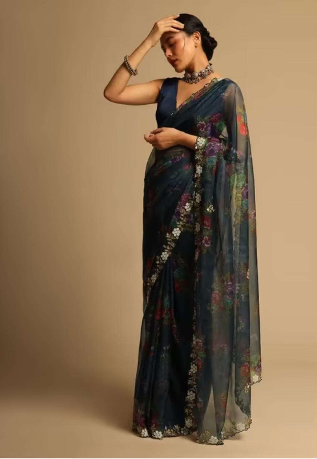 PRAKRUTI BY ASLIWHOLESALE BLOOMING ORGANZA FANCY WORK SAREES