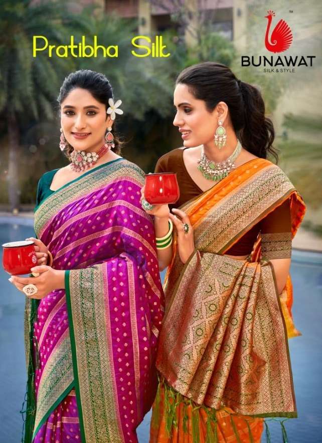 PRATIBHA SILK BY BUNAWAT 1001 TO 1006 SERIES BANARASI SILK PRINT SAREES