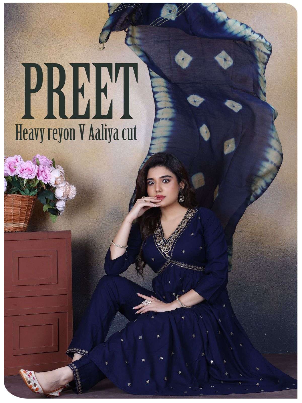 PREET BY ASLIWHOLESALE DESIGNER FACNY 14 KG RAYON PRINT DRESSES