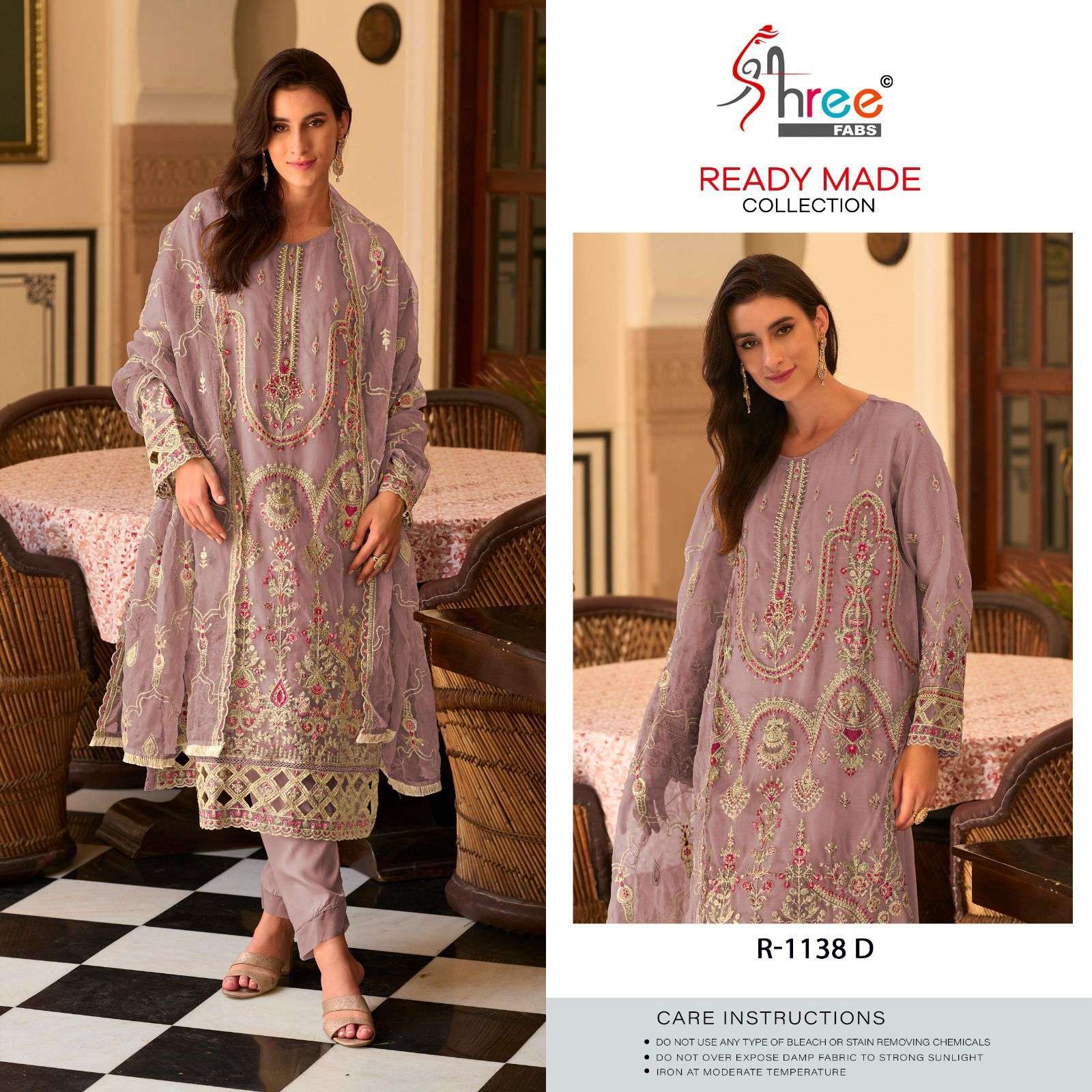 R-1138 COLORS BY SHREE FABS HEAVY EMBROIDERED ORGANZA PAKISTANI DRESSES