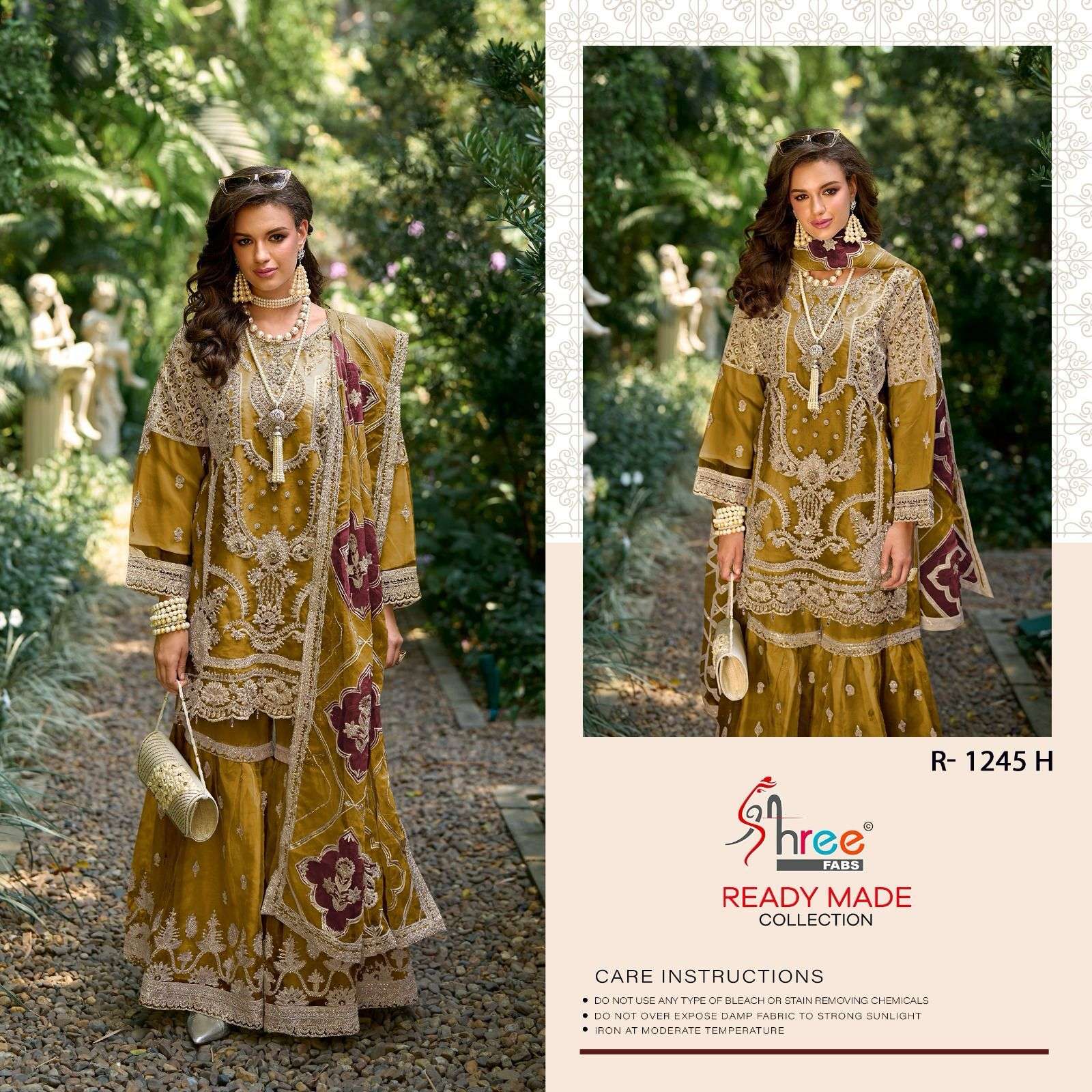 R-1245 DARK NX BY SHREE FABS HEAVY EMBROIDERED ORGANZA PAKISTANI DRESSES