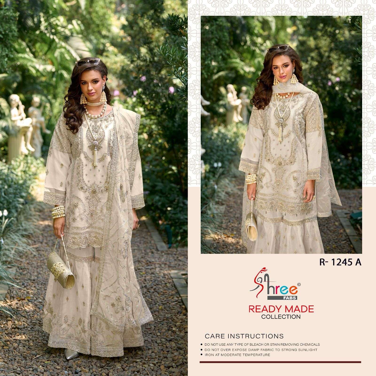 R-1245 NX BY SHREE FABS HEAVY EMBROIDERED ORGANZA PAKISTANI DRESSES