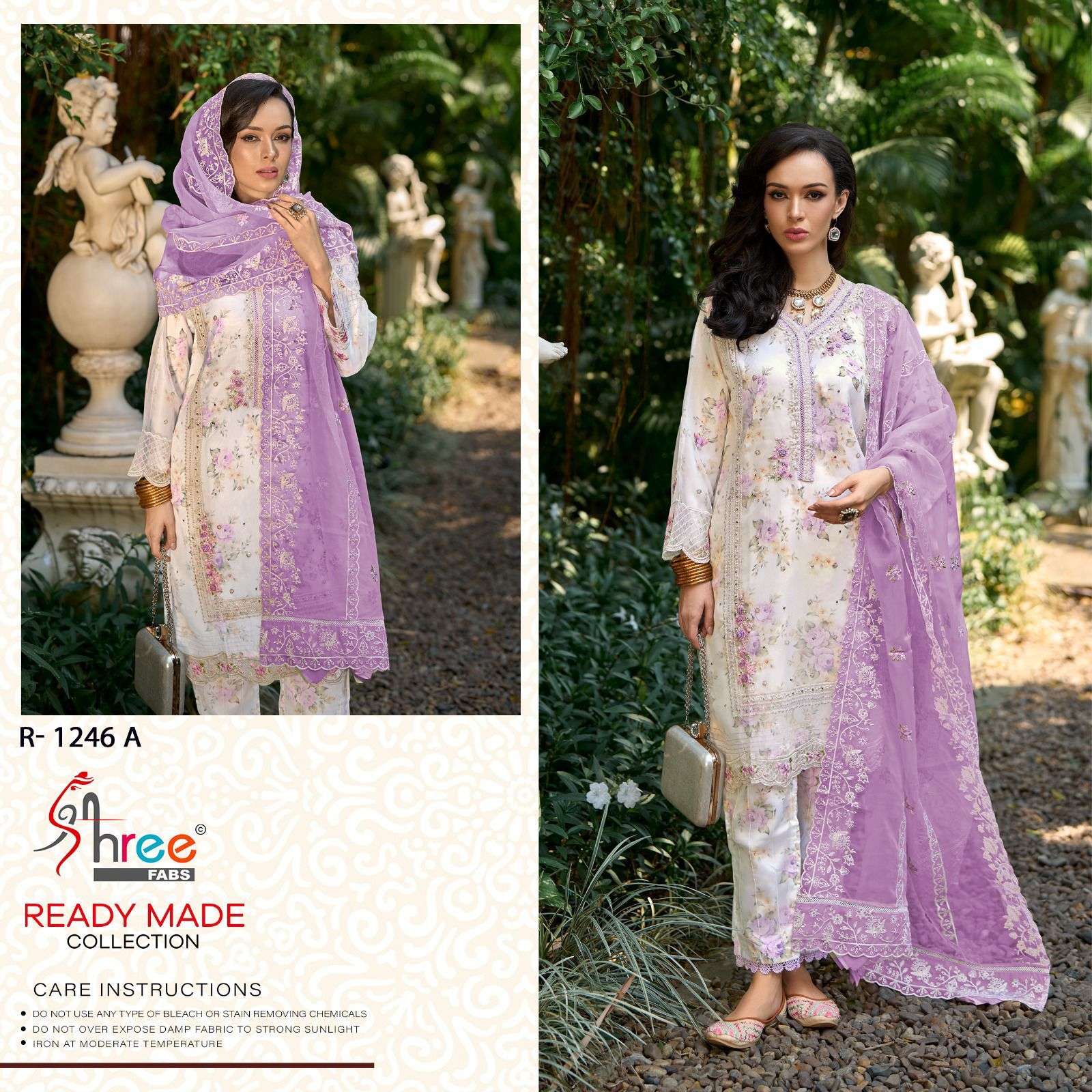 R-1246 NX BY SHREE FABS HEAVY EMBROIDERED ORGANZA PAKISTANI DRESSES