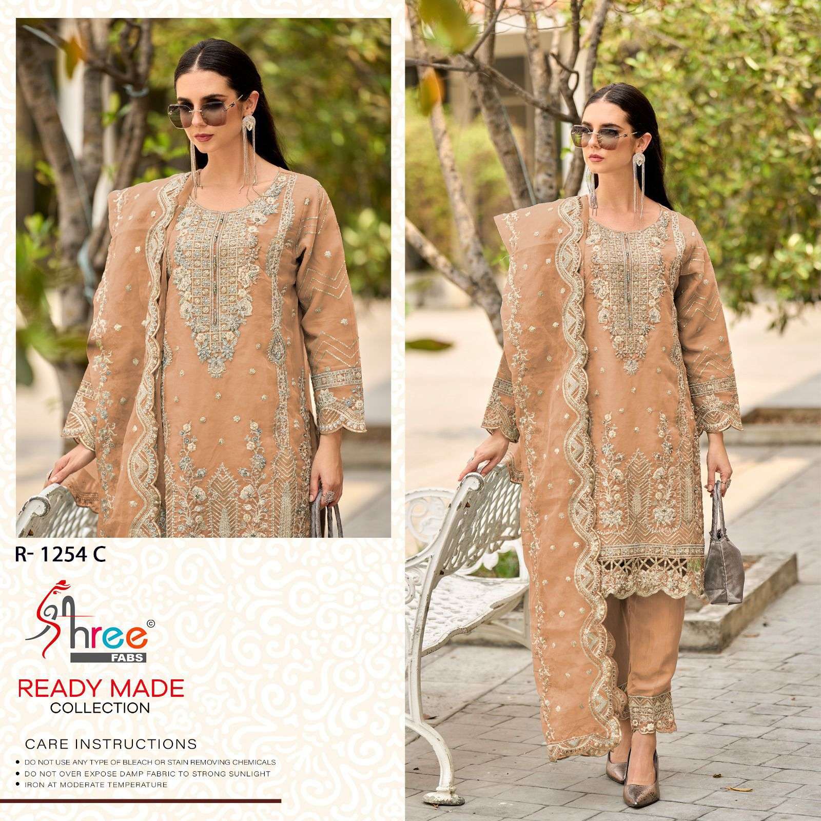 R-1254 COLOURS BY SHREE FABS HEAVY EMBROIDERED ORGANZA PAKISTANI DRESSES