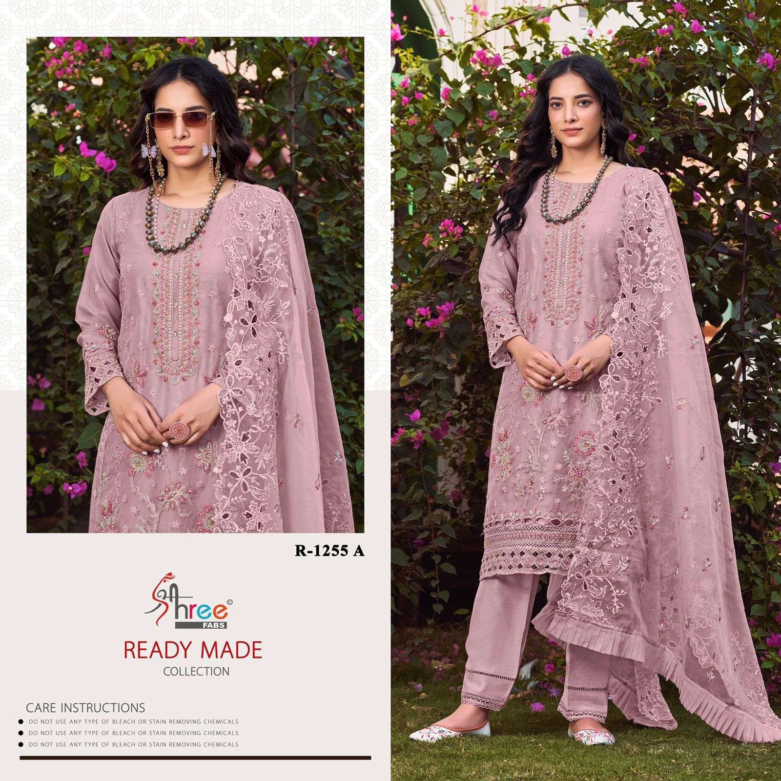 R-1255 NX BY SHREE FABS HEAVY EMBROIDERED ORGANZA PAKISTANI DRESSES