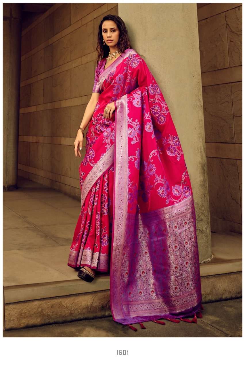 RF-1600 SERIES BY ASLIWHOLESALE DESIGNER SATIN BRASSO PRINTED SAREES