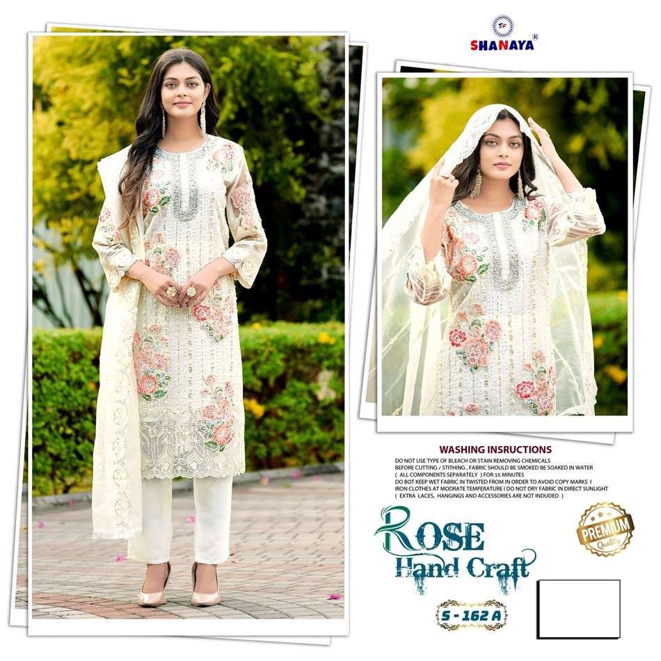 ROSE HAND CRAFT S-162 BY SHANAYA FASHION ORGANZA PAKISTANI DRESSES