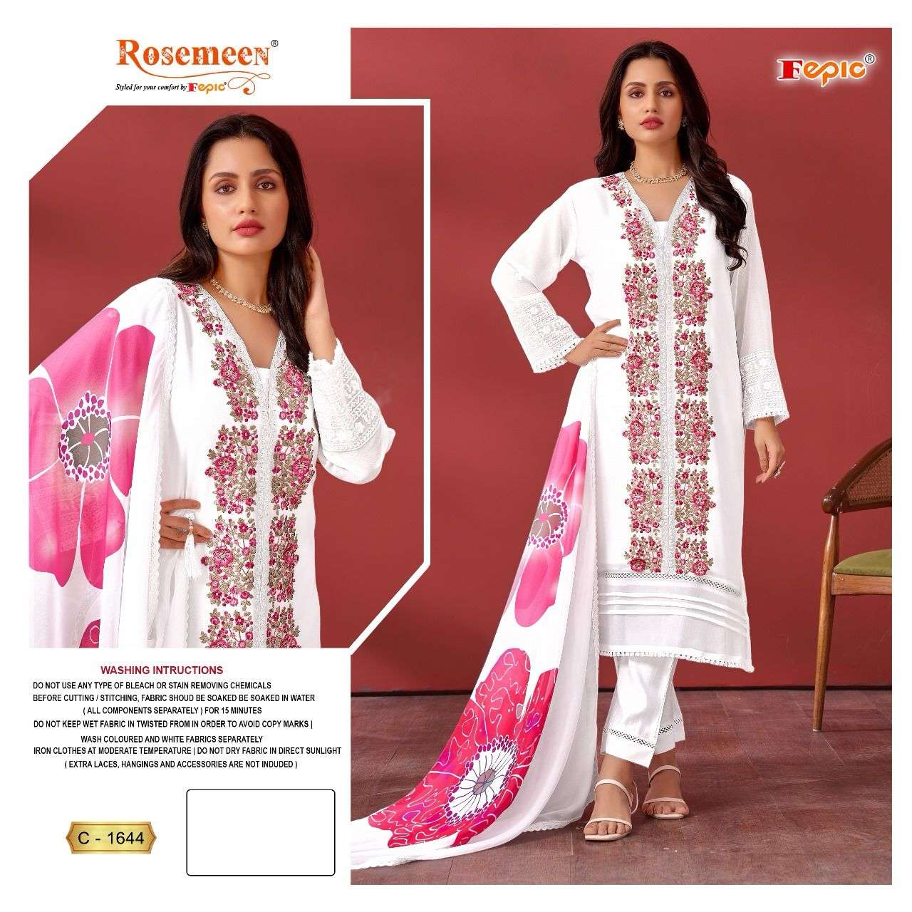 ROSEMEEN C-1644 COLOURS BY FEPIC DESIGNER GEORGETTE EMBROIDERY DRESSES