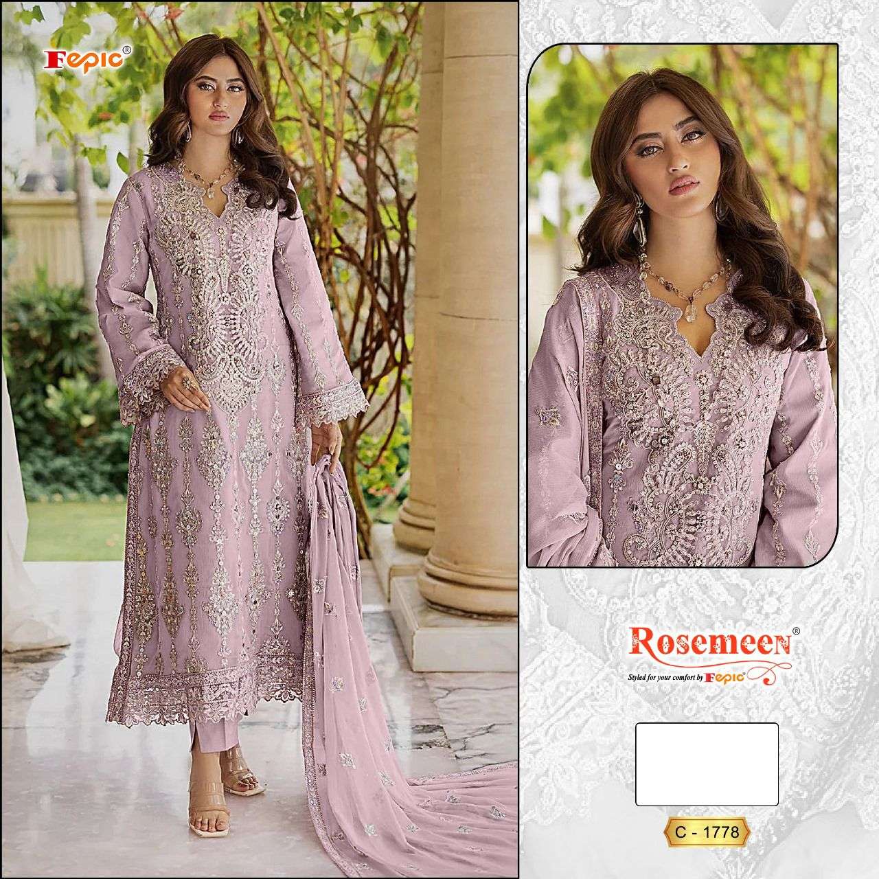 ROSEMEEN C-1778 COLOURS BY FEPIC DESIGNER GEORGETTE EMBROIDERY DRESSES