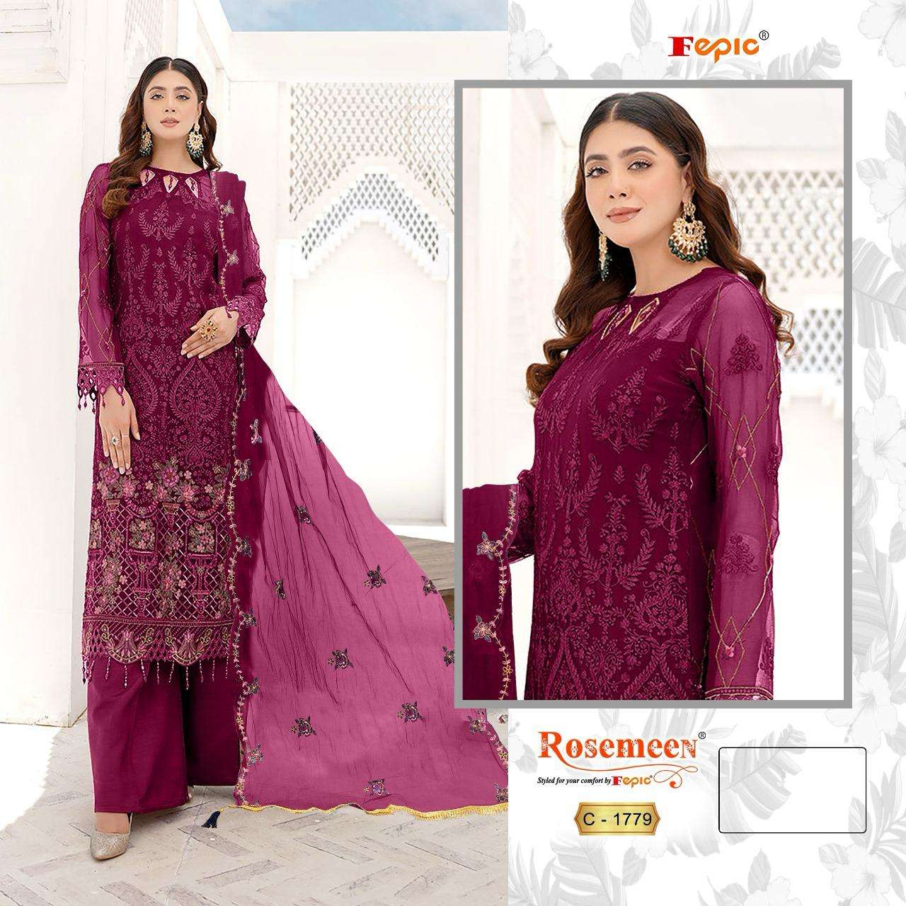 ROSEMEEN C-1779 COLOURS BY FEPIC DESIGNER GEORGETTE EMBROIDERY DRESSES