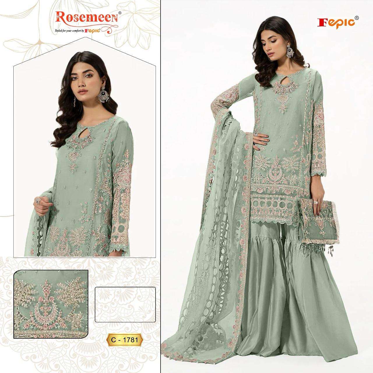 ROSEMEEN C-1781 COLOURS BY FEPIC DESIGNER ORGANZA EMBROIDERY DRESSES