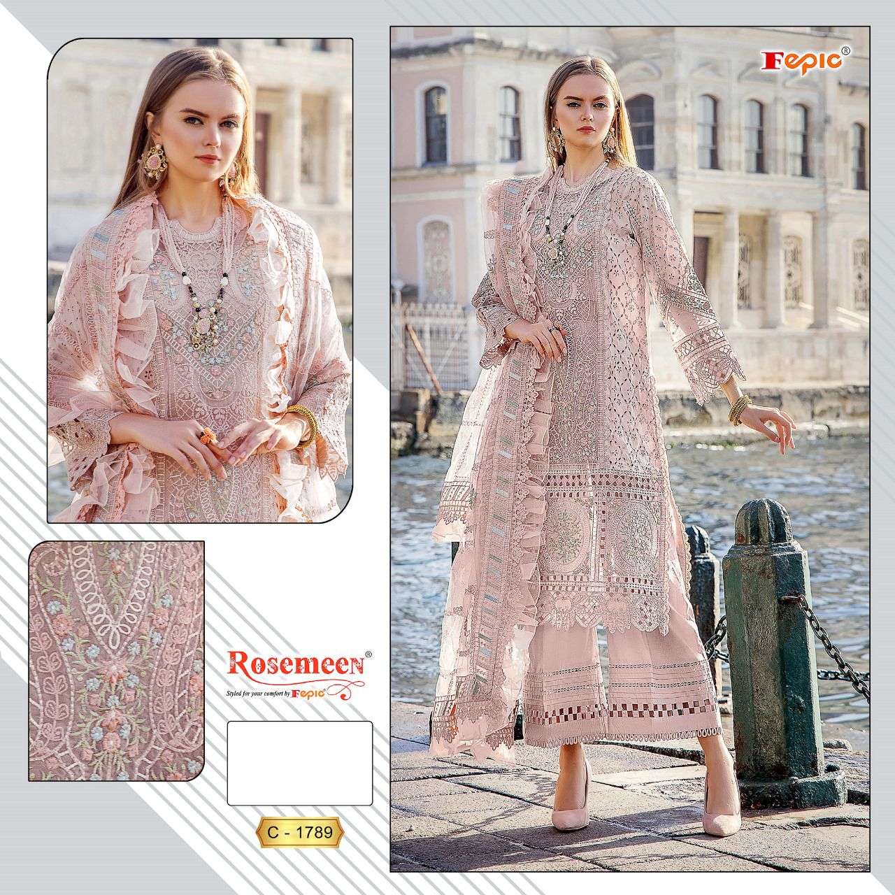 ROSEMEEN C-1789 COLOURS BY FEPIC DESIGNER COTTON EMBROIDERY DRESSES