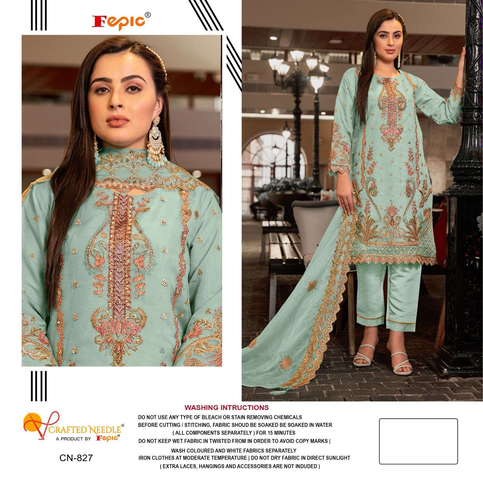 ROSEMEEN CN-827 COLOURS BY FEPIC DESIGNER ORGANZA EMBROIDERY DRESSES