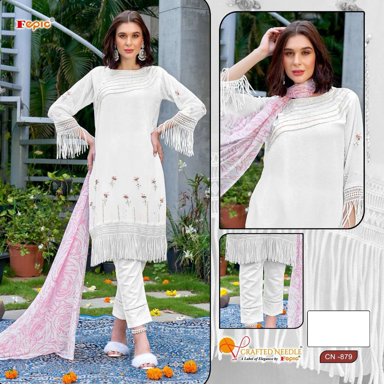 ROSEMEEN CN-879 COLOURS BY FEPIC DESIGNER GEORGETTE EMBROIDERY DRESSES