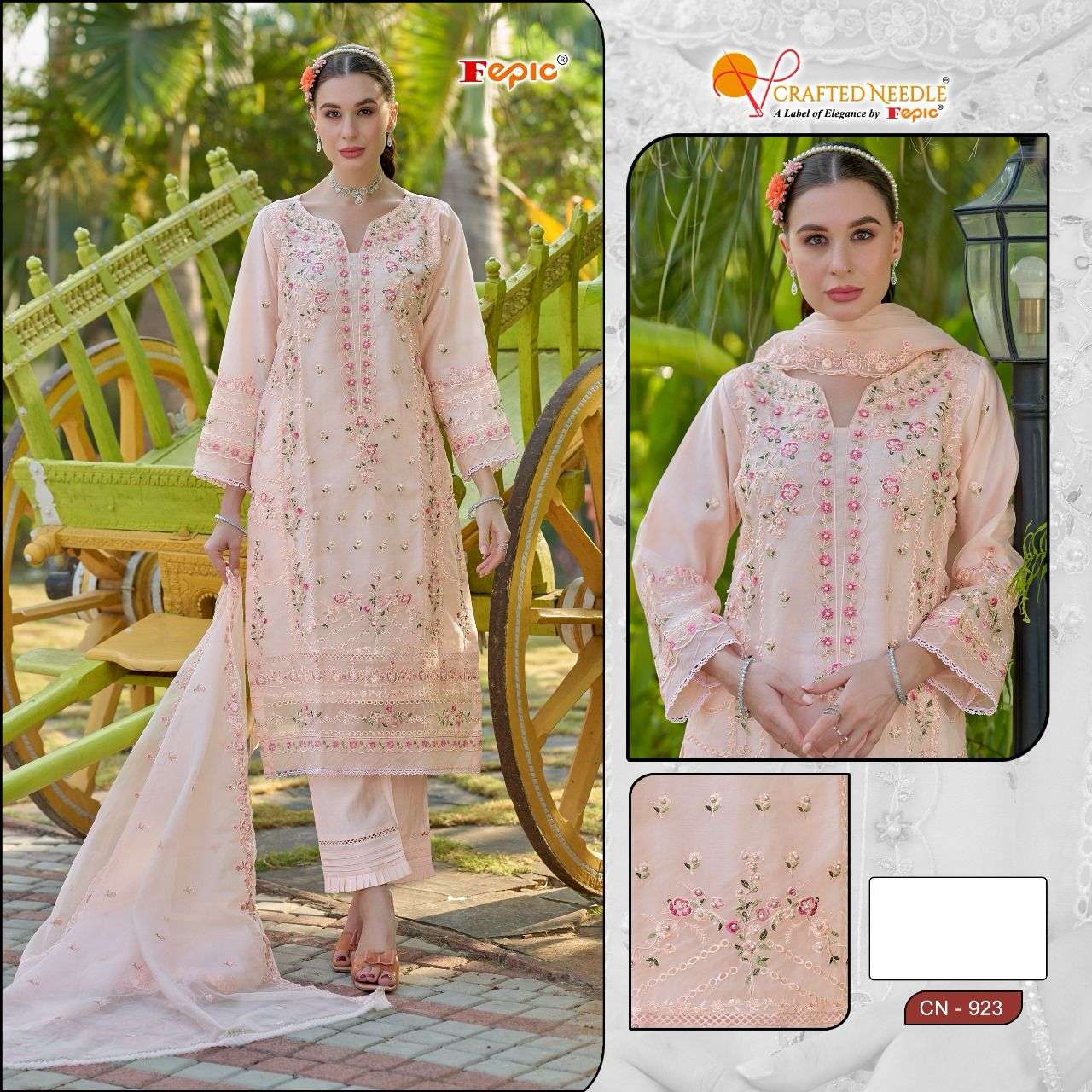 ROSEMEEN CN-923 COLOURS BY FEPIC DESIGNER ORGANZA EMBROIDERY DRESSES