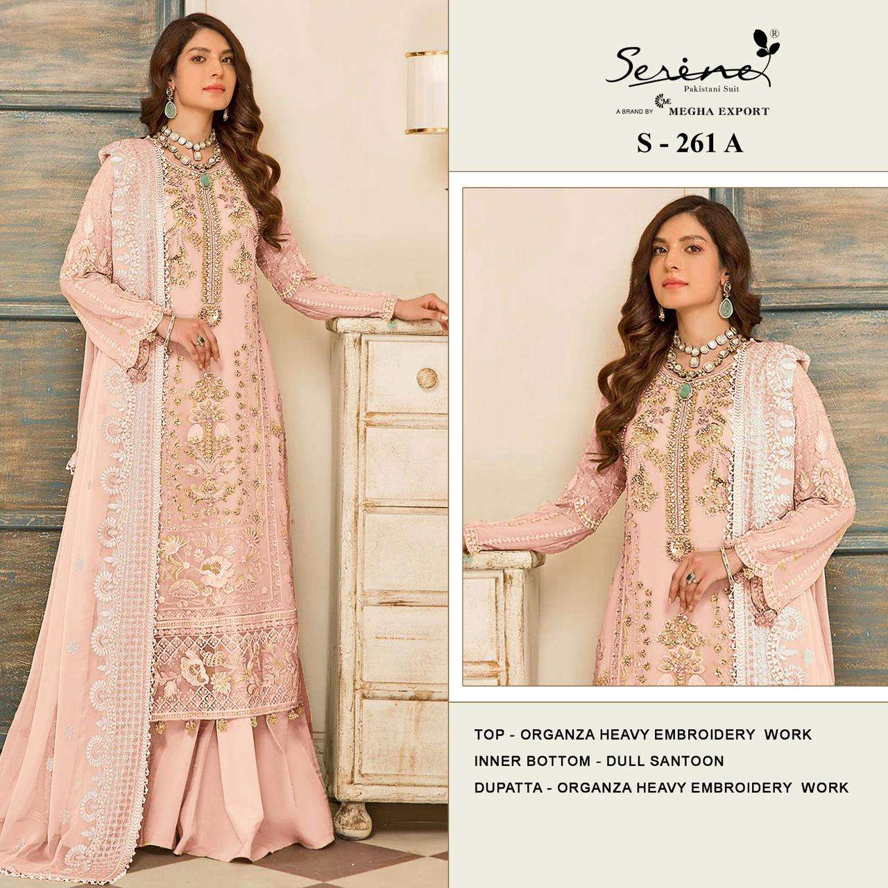 S-261 COLOURS BY SERENE DESIGNER ORGANZA EMBROIDERY PAKISTANI DRESSES