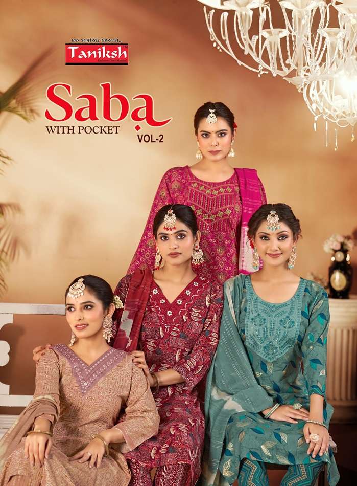 SABA VOL-2 BY TANIKSH 2001 TO 2008 SERIES DESIGNER SHIBORI RAYON STITCHED DRESSES