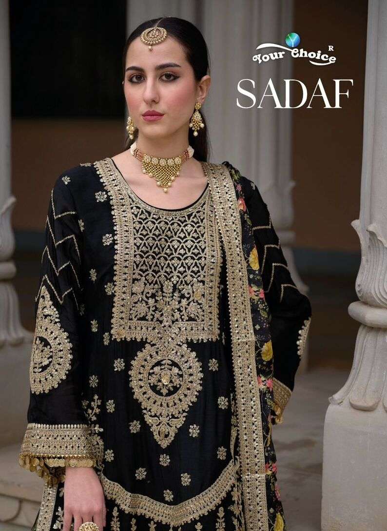 SADAF BY YOUR CHOICE 6001 TO 6002 SERIES HEAVY CHINON PREMIUM DRESSES