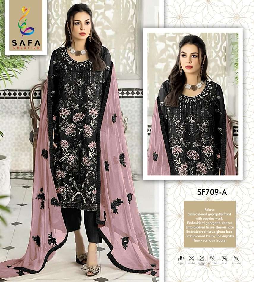 SAFA 709 COLOURS BY SAFA FASHION HUB GEORGETTE EMBROIDERY PAKISTANI DRESSES