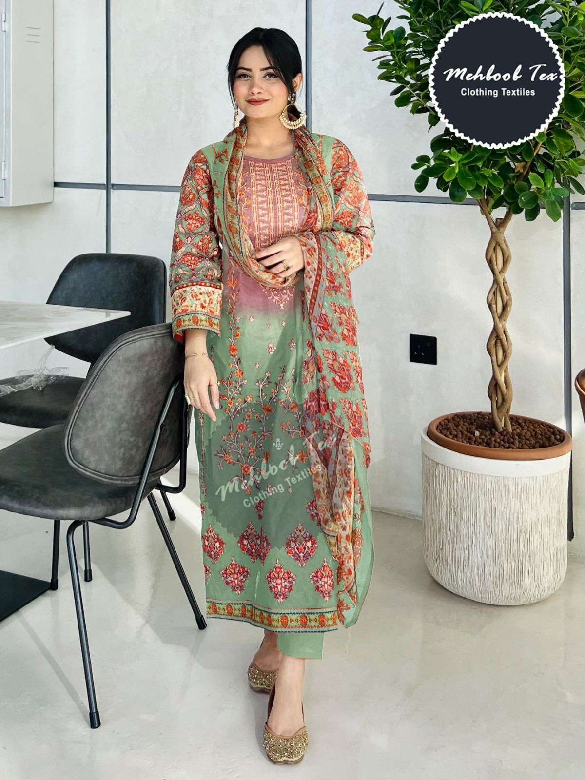 SAHNAZ SELF EMBROIDERY 1116 BY MEHBOOB TEX HEAVY COTTON EMBROIDERED DRESSES