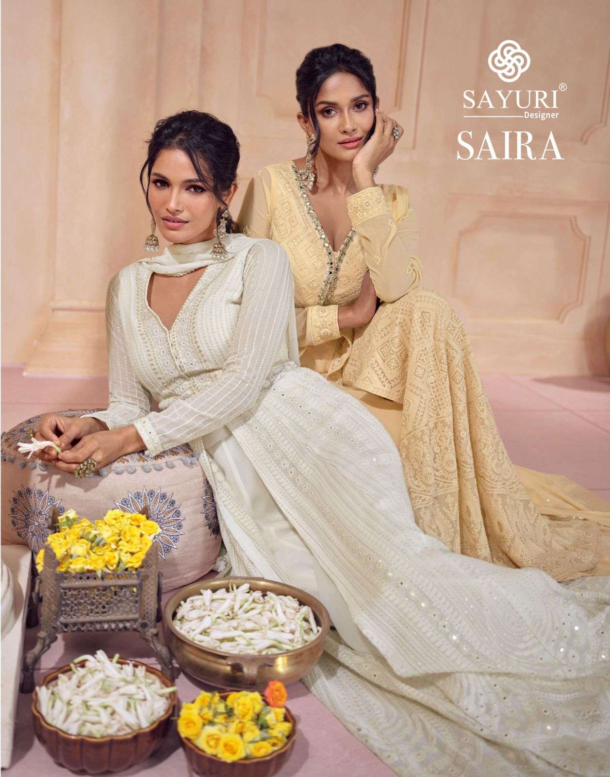 SAIRA BY SAYURI 5437 TO 5438 SERIES HEAVY REAL GEROGETTE EMBROIDERY DRESSES