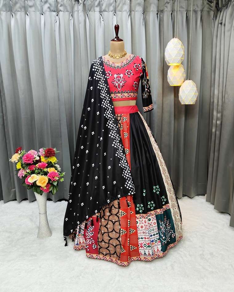 SF-1459 BY ASLIWHOLESALE HEAVY DESIGNER BUTTER SILK PRINTED LEHENGAS