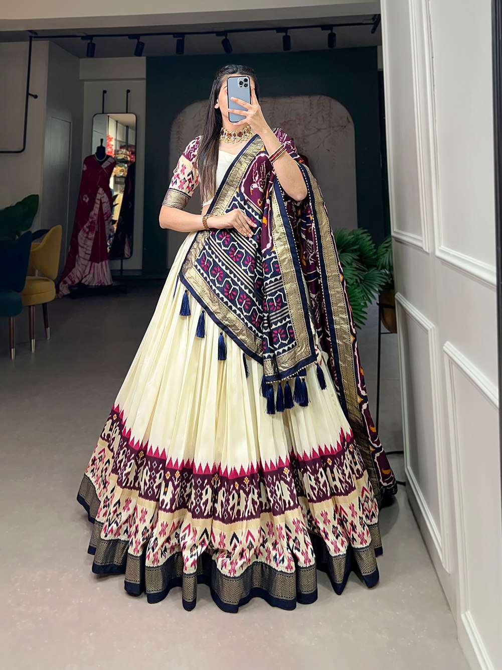 SF-1464 COLOUR BY ASLIWHOLESALE HEAVY DESIGNER TUSSER SILK PRINTED LEHENGAS