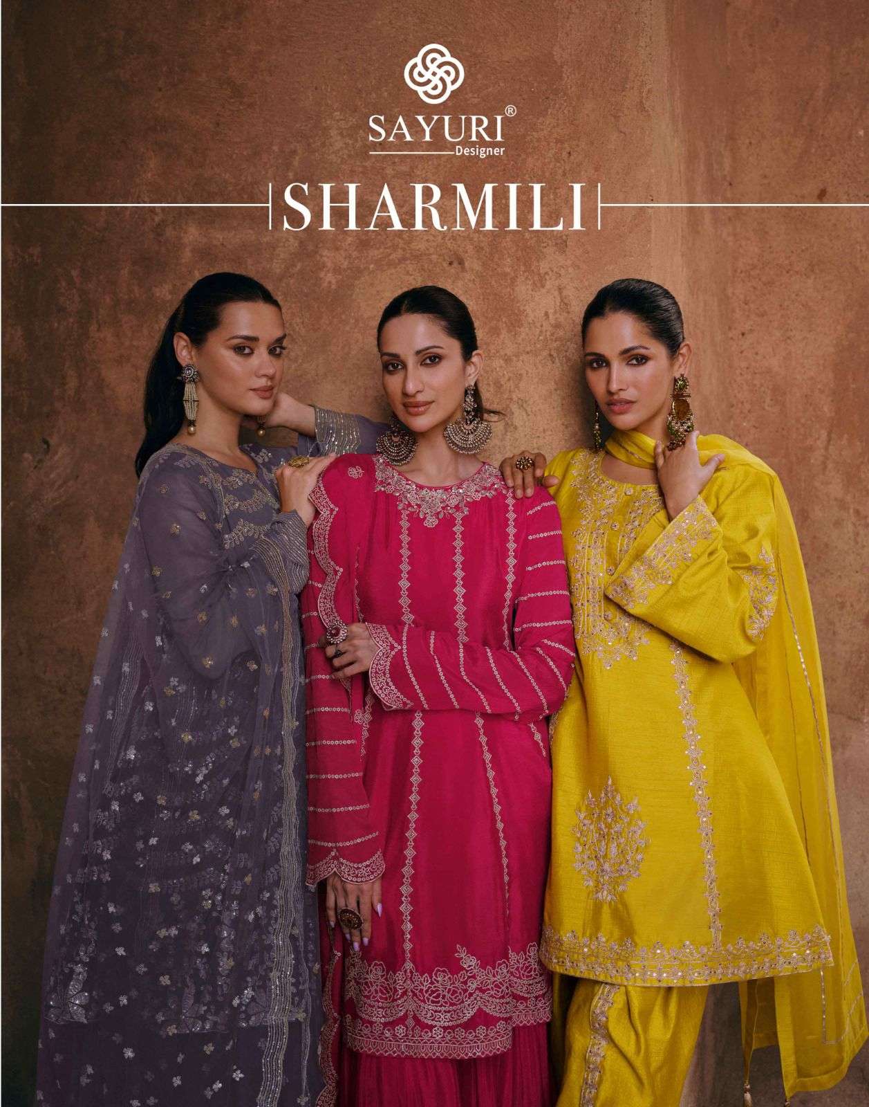 SHARMILI BY SAYURI 5431 TO 5433 SERIES HEAVY CHINON GEROGETTE EMBROIDERY DRESSES