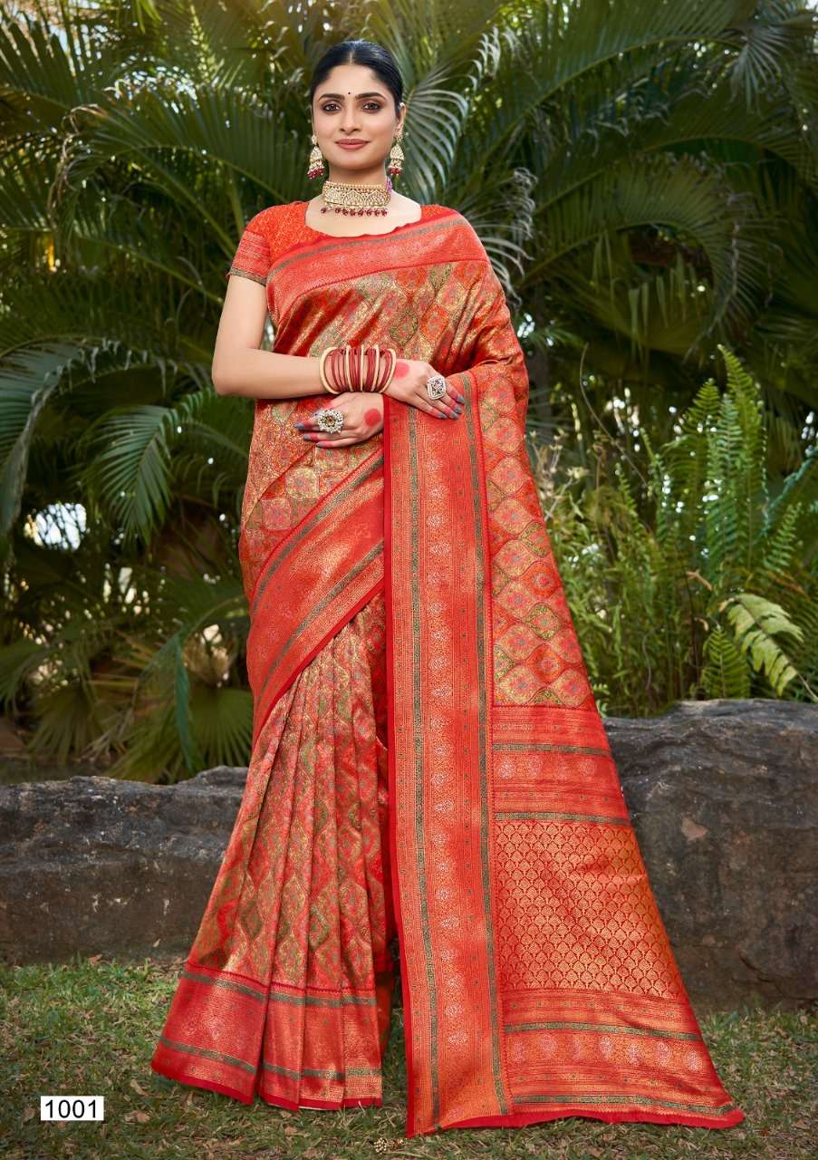 SHEELA VOL-14 BY BUNAWAT 1001 TO 1004 SERIES KANJIVARM SILK PRINT SAREES