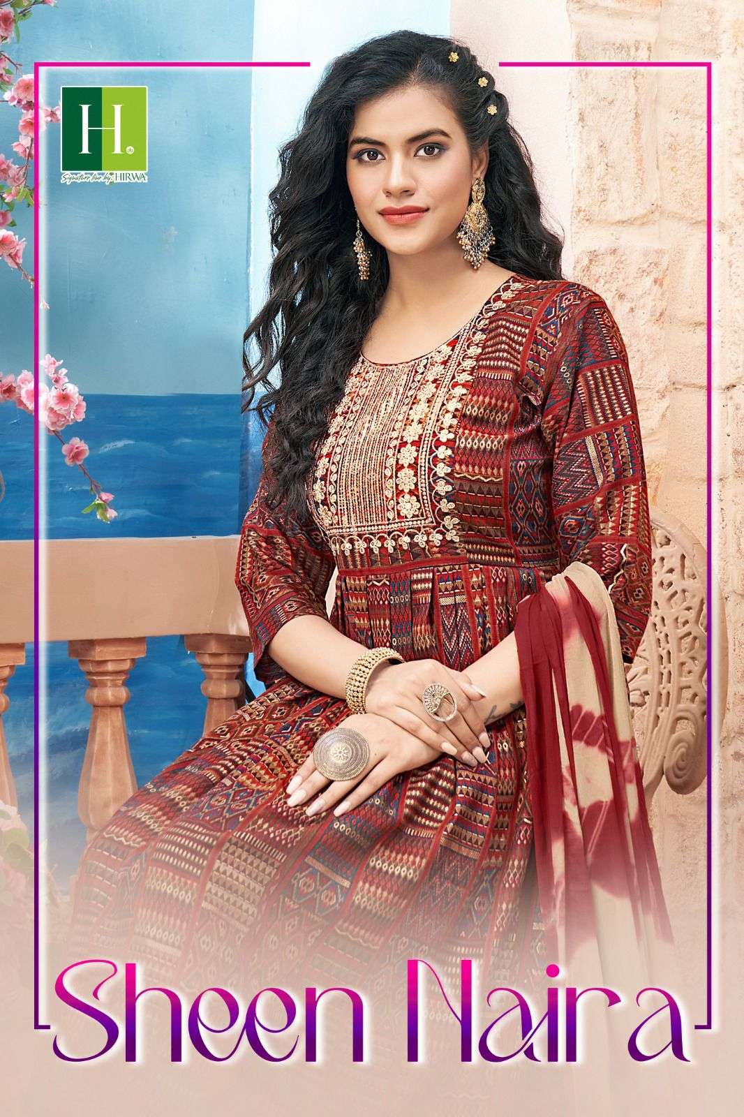 SHEEN NAIRA BY H DOT 101 TO 108 SERIES BOMBAY RAYON EMBROIDERY DRESSES