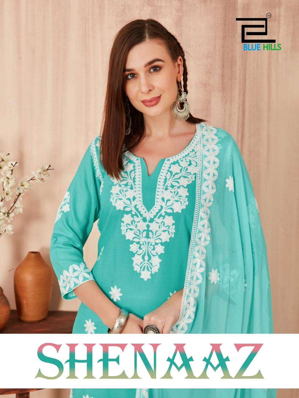 SHENAAZ BY BLUE HILLS 1001 TO 1004 SERIES 14KG RAYON HANDWORK DRESSES