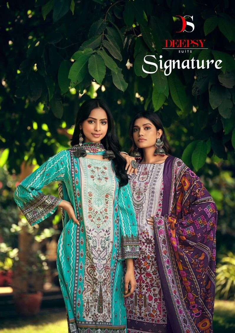 SIGNATURE BY DEEPSY SUITS 23001 TO 23007 SERIES DESIGNER COTTON PRINTED DRESSES