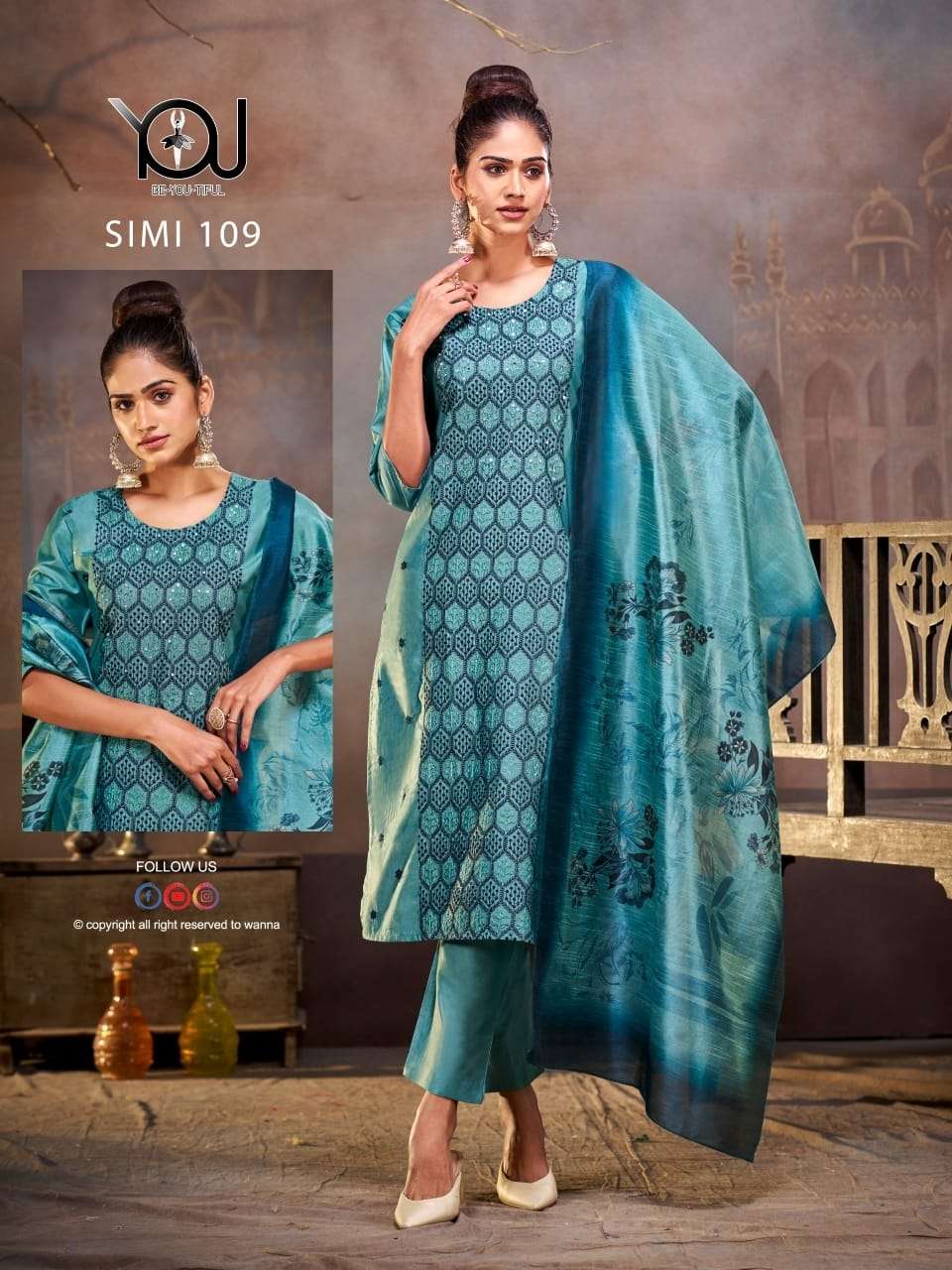 SIMI VOL-02 BY YOU DESIGNER FACNY CHANDERI CONCEPT PRINTED STITCHED DRESSES