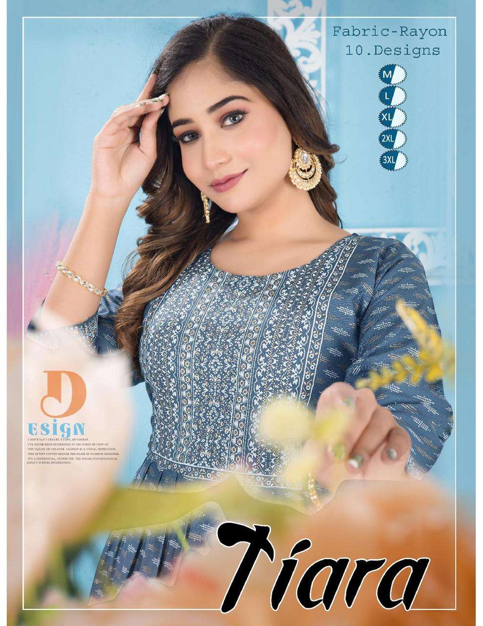 TIARA BY ASLIWHOLESALE 101 TO 110 SERIES RAYON EMBROIDERY KURTIS