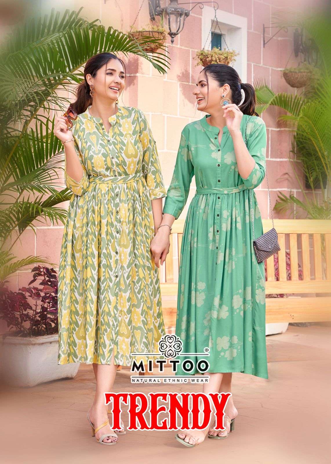 TRENDY BY MITTOO 1001 TO 1004 SERIES FANCY RAYON PRINTED KURTIS