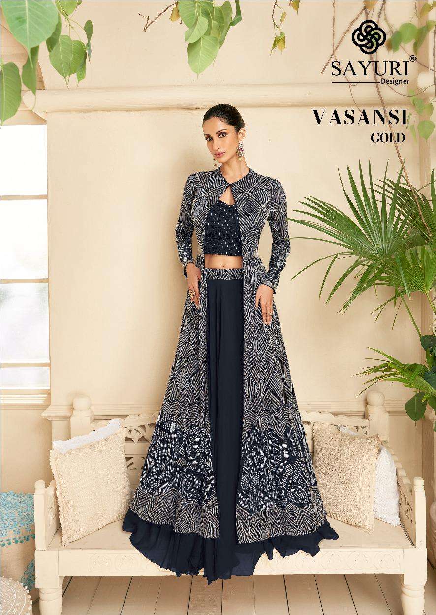 VASANSI GOLD BY SAYURI 5288 TO 5288-D SERIES HEAVY REAL GEROGETTE EMBROIDERY LEHENGAS