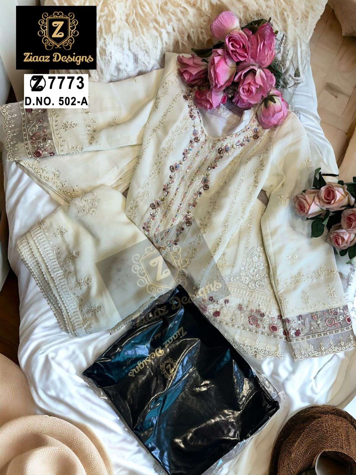 ZIAAZ 502 COLOURS BY ZIAAZ DESIGNS HEAVY GEORGETTE EMBROIDERED DRESSES