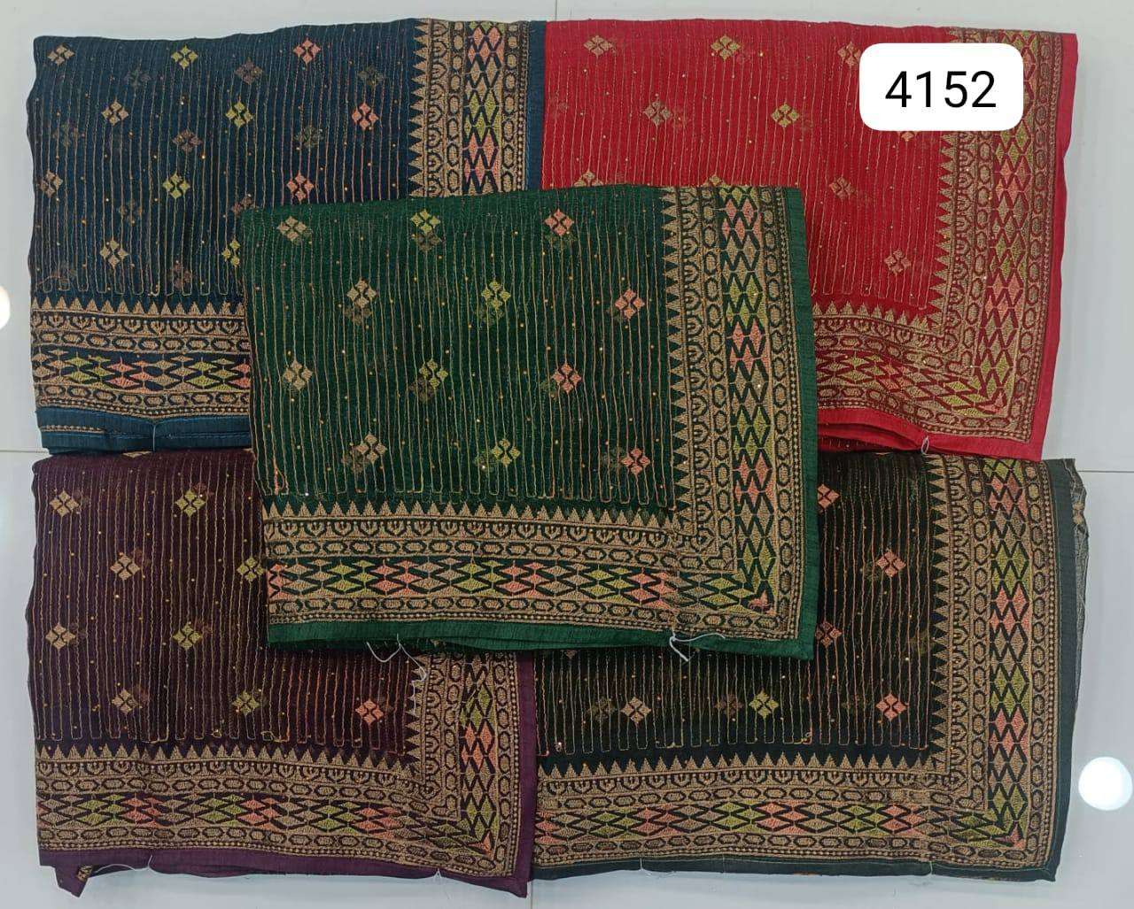 4152 COLOUR BY ASLIWHOLESALE DESIGNER SOFT FANCY SILK WORK SAREES