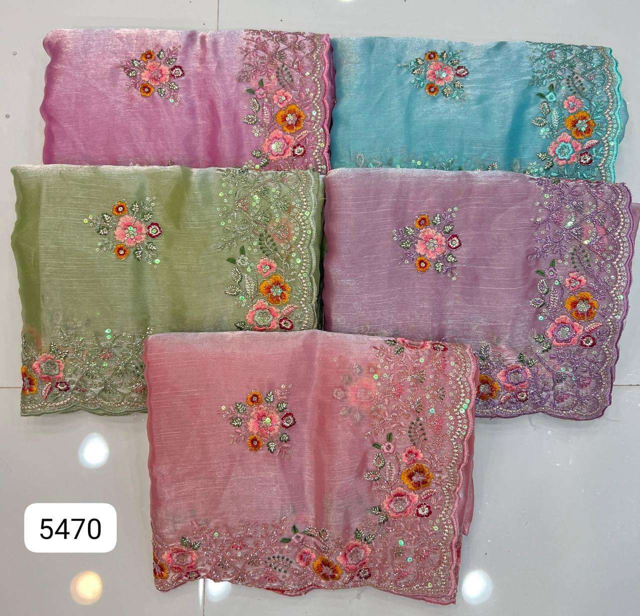 5470 COLOUR BY ASLIWHOLESALE DESIGNER SOFT FANCY BURBURY WORK SAREES