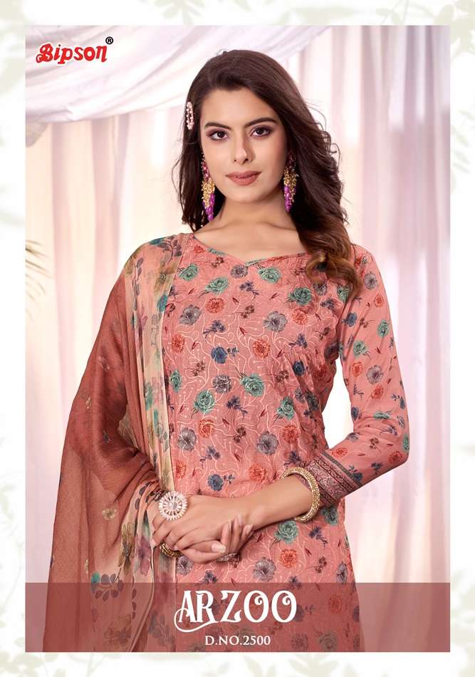 AARZOO 2500 BY BIPSON PRINTS PURE CAMBRIC COTTON PRINT MIRROR WORK DRESSES