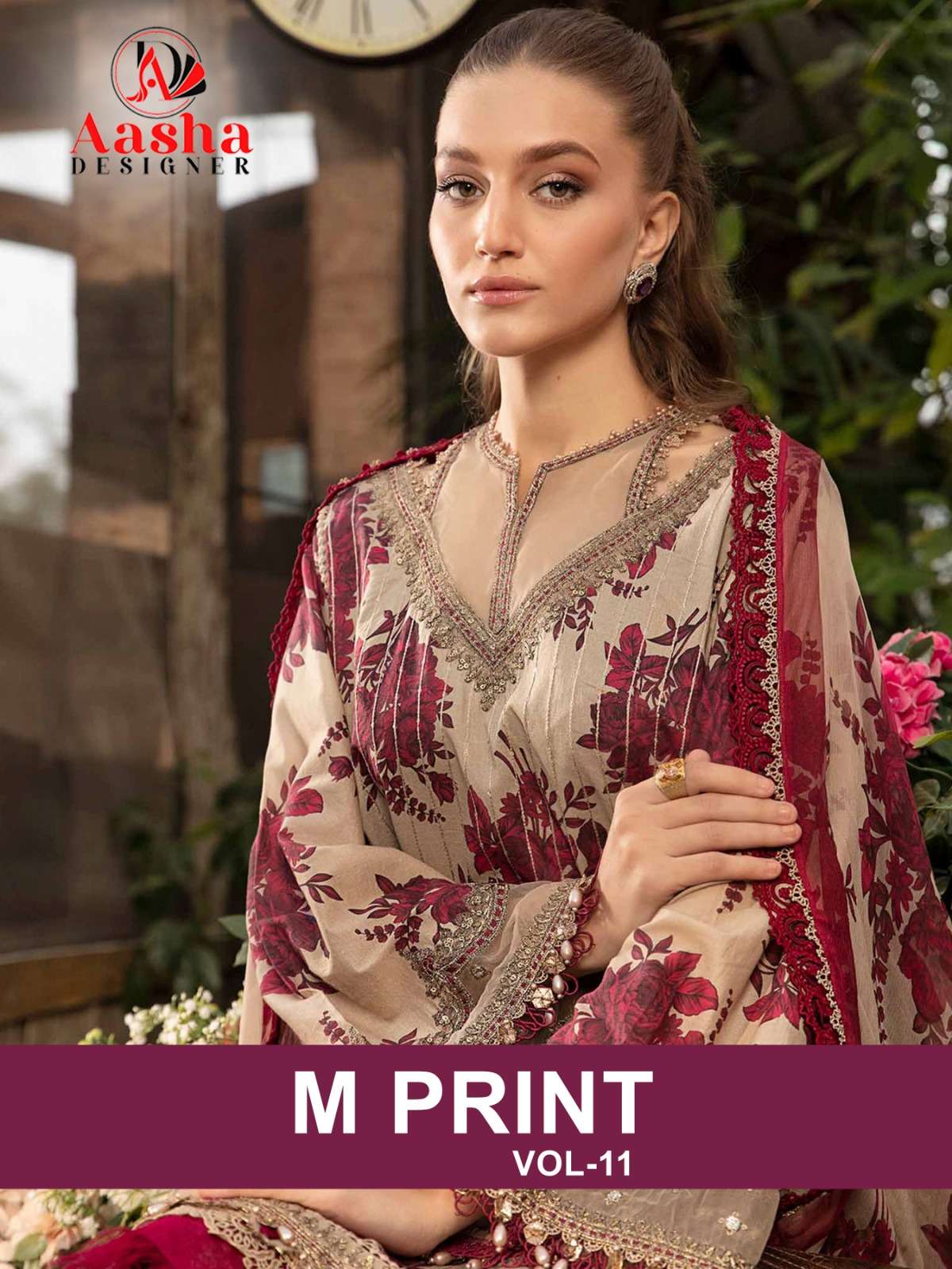 AASHA M PRINT VOL-11 BY ASLIWHOLESALE HEAVY COTTON EMBROIDERY DRESSES