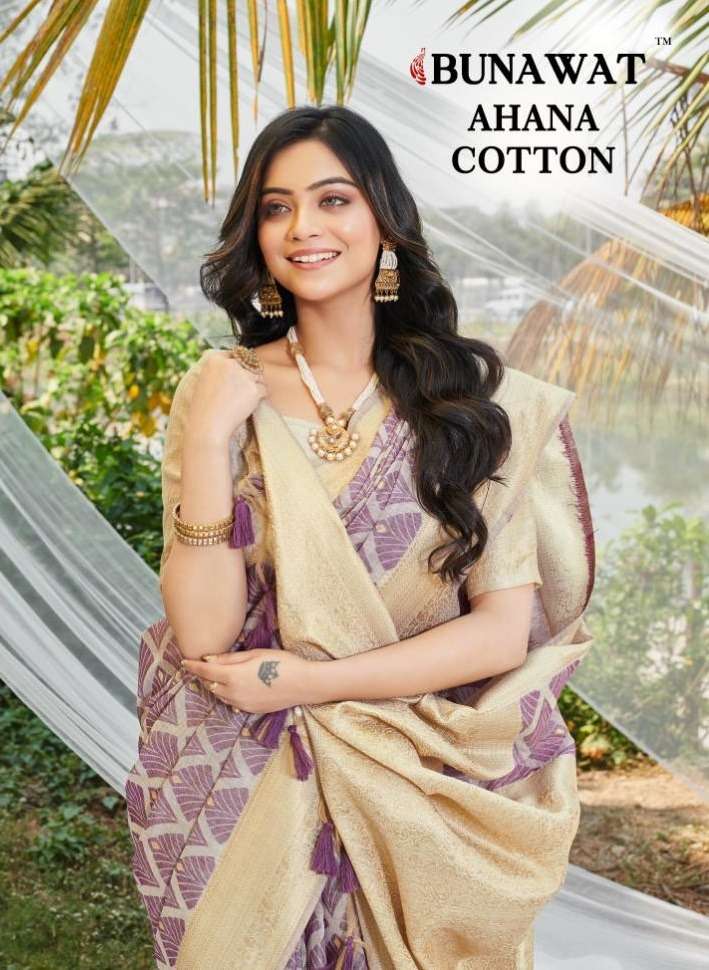 AHANA COTTON VOL-1 BY BUNAWAT 1001 TO 1006 SERIES COTTON PRINT SAREES