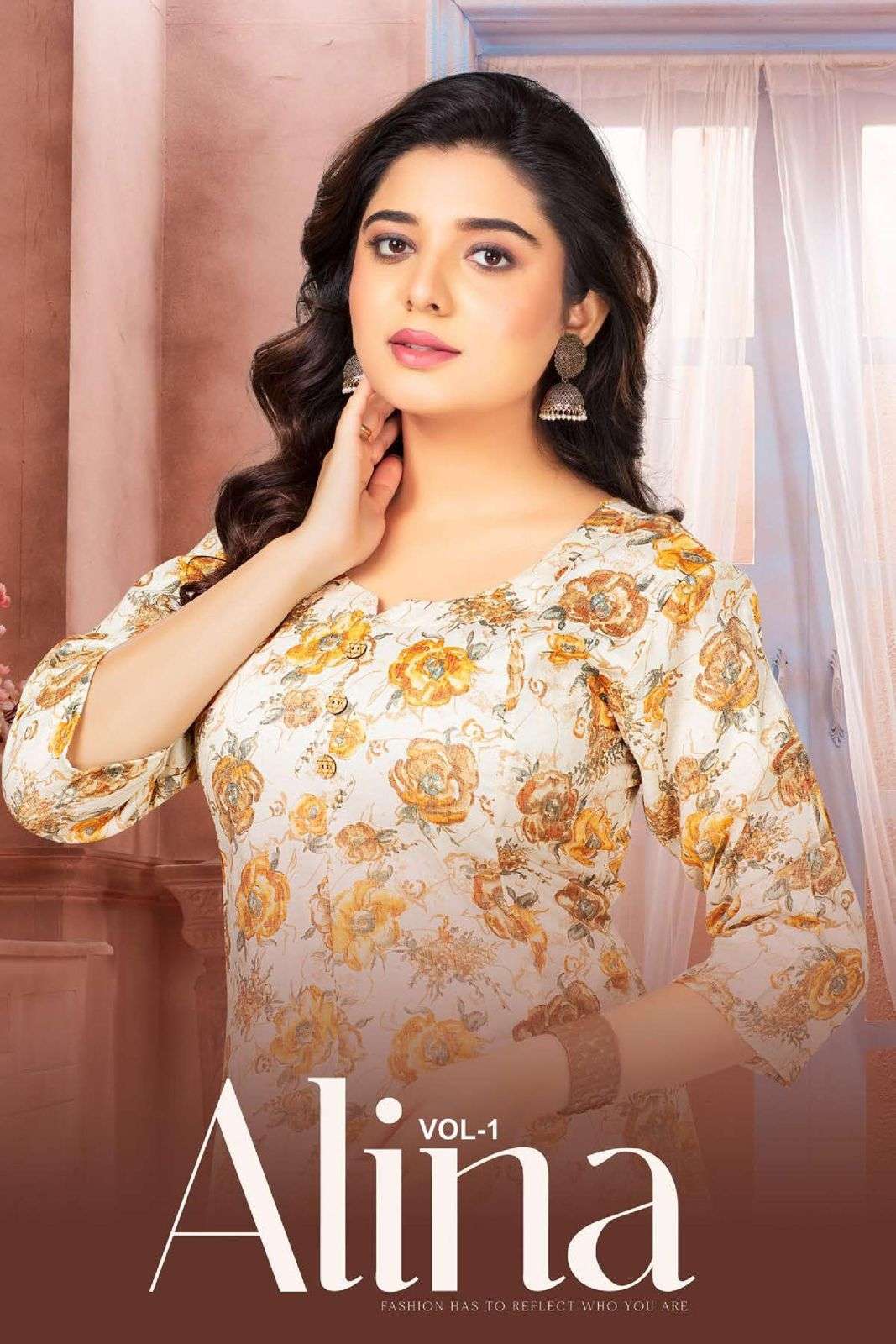 ALINA VOL-01 BY ASLIWHOLESALE DESIGNER FACNY CAPSULE PRINT KURTIS