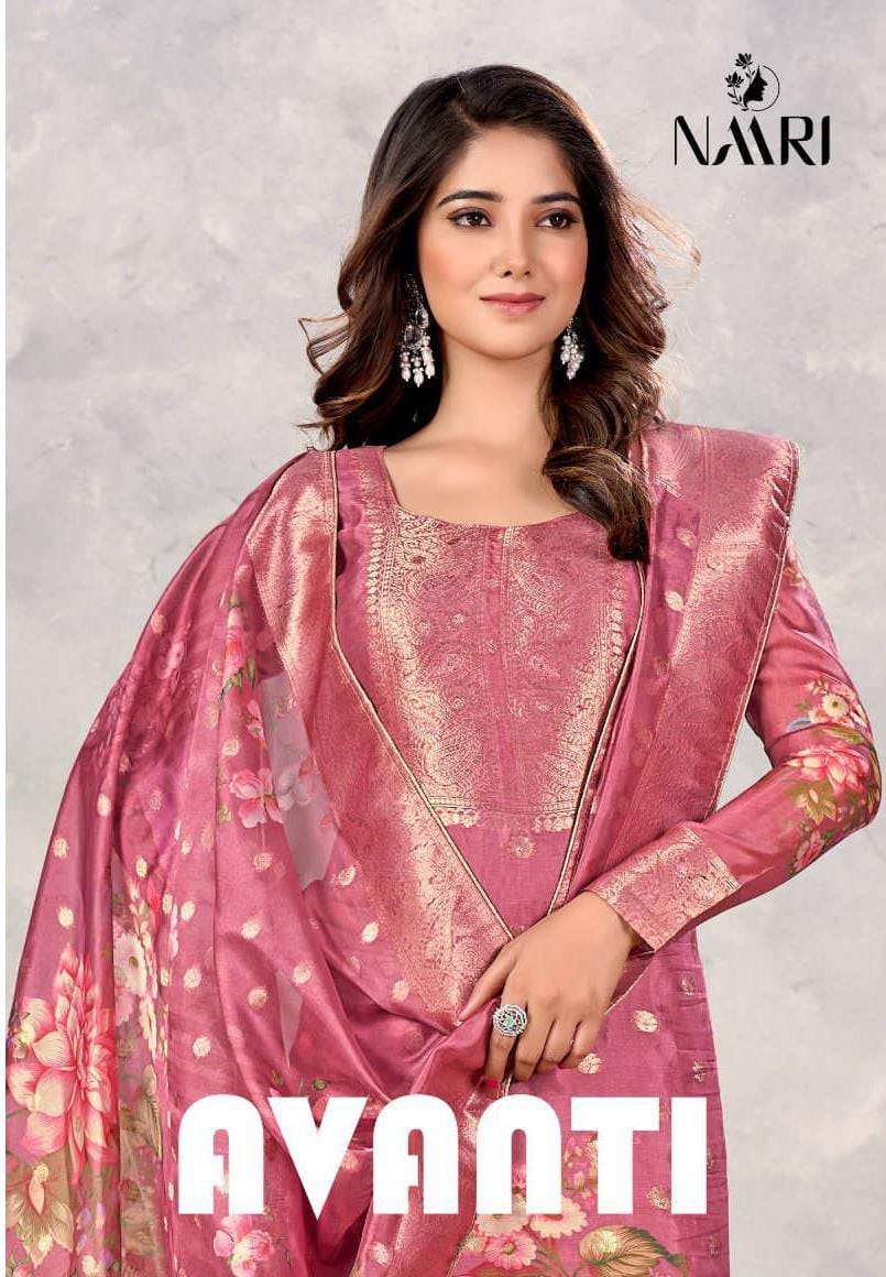 AVANTI BY NAARI 87001 TO 87004 SERIES PURE VISCOSE ORGANZA JACQUARD DRESSES