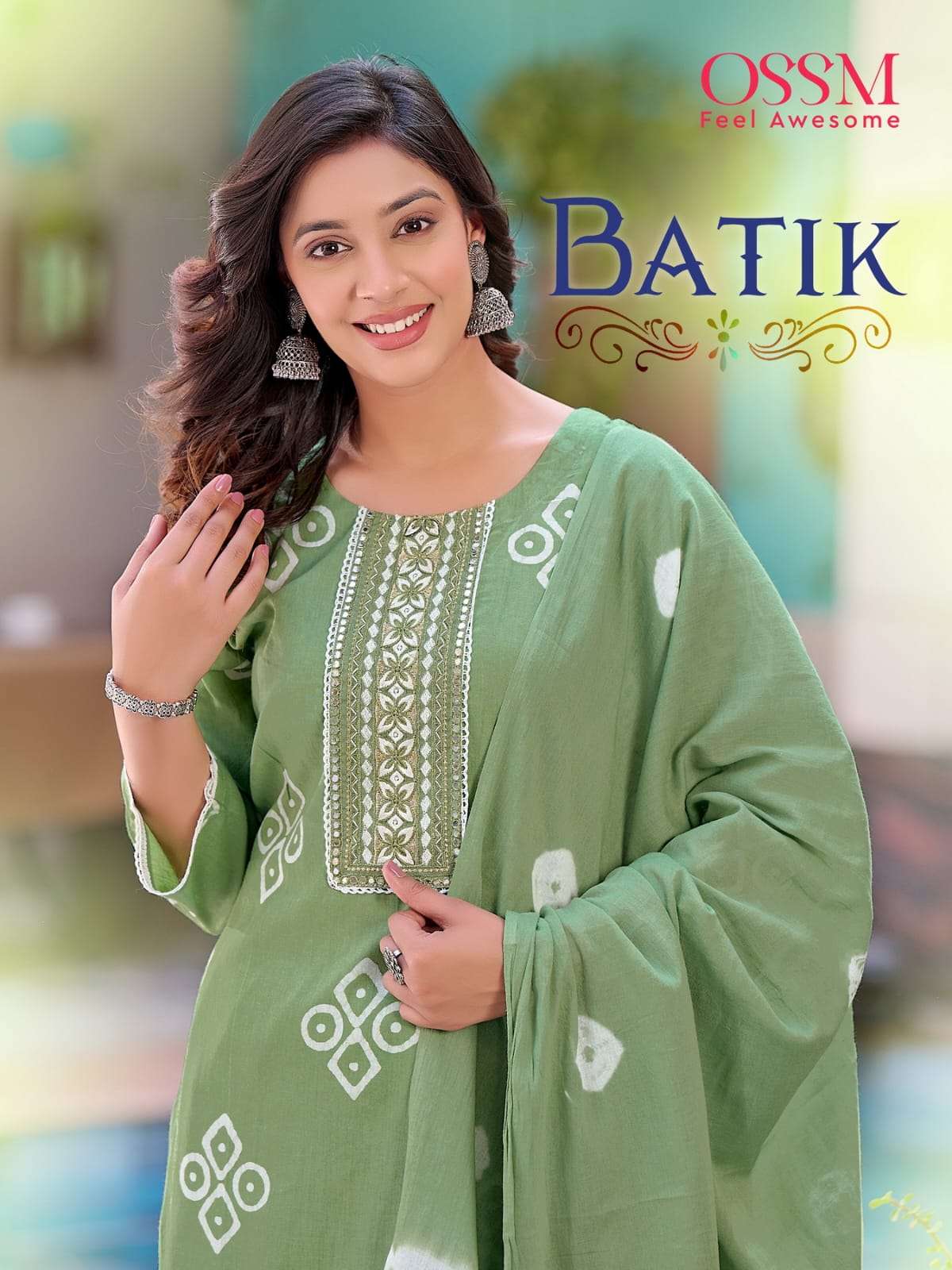 BATIK BY OSSM 101 TO 106 SERIES COTTON PRINT EMBROIDERED STITCHED DRESSES