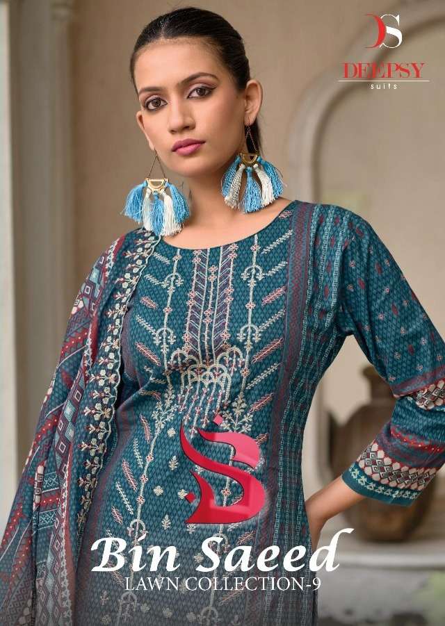 BIN SAEED VOL-9 BY DEEPSY SUITS 9001 TO 9006 SERIES COTTON PAKISTANI DRESSES