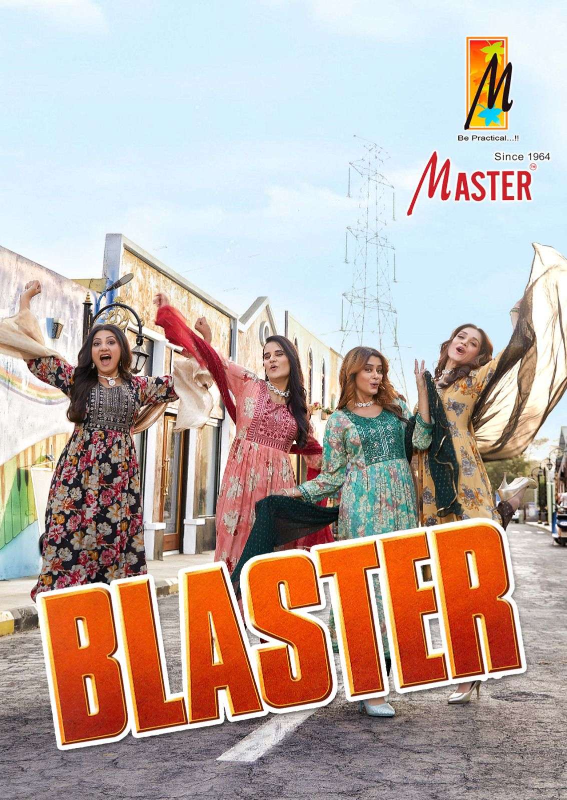 BLASTER BY MASTER 1001 TO 1008 SERIES DESIGNER RAYON FOIL PRINT DRESSES