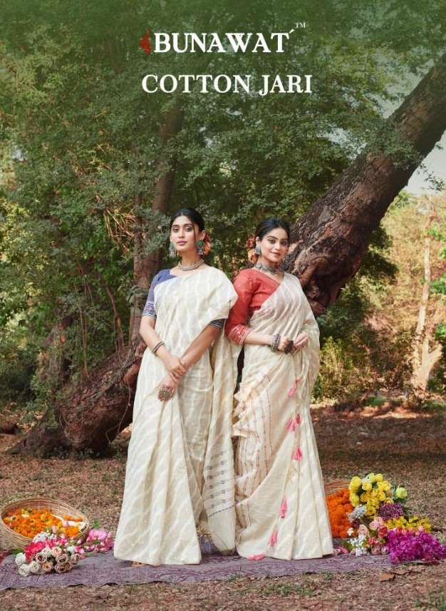 COTTON JARI VOL-1 BY BUNAWAT 1001 TO 1006 SERIES COTTON PRINT SAREES