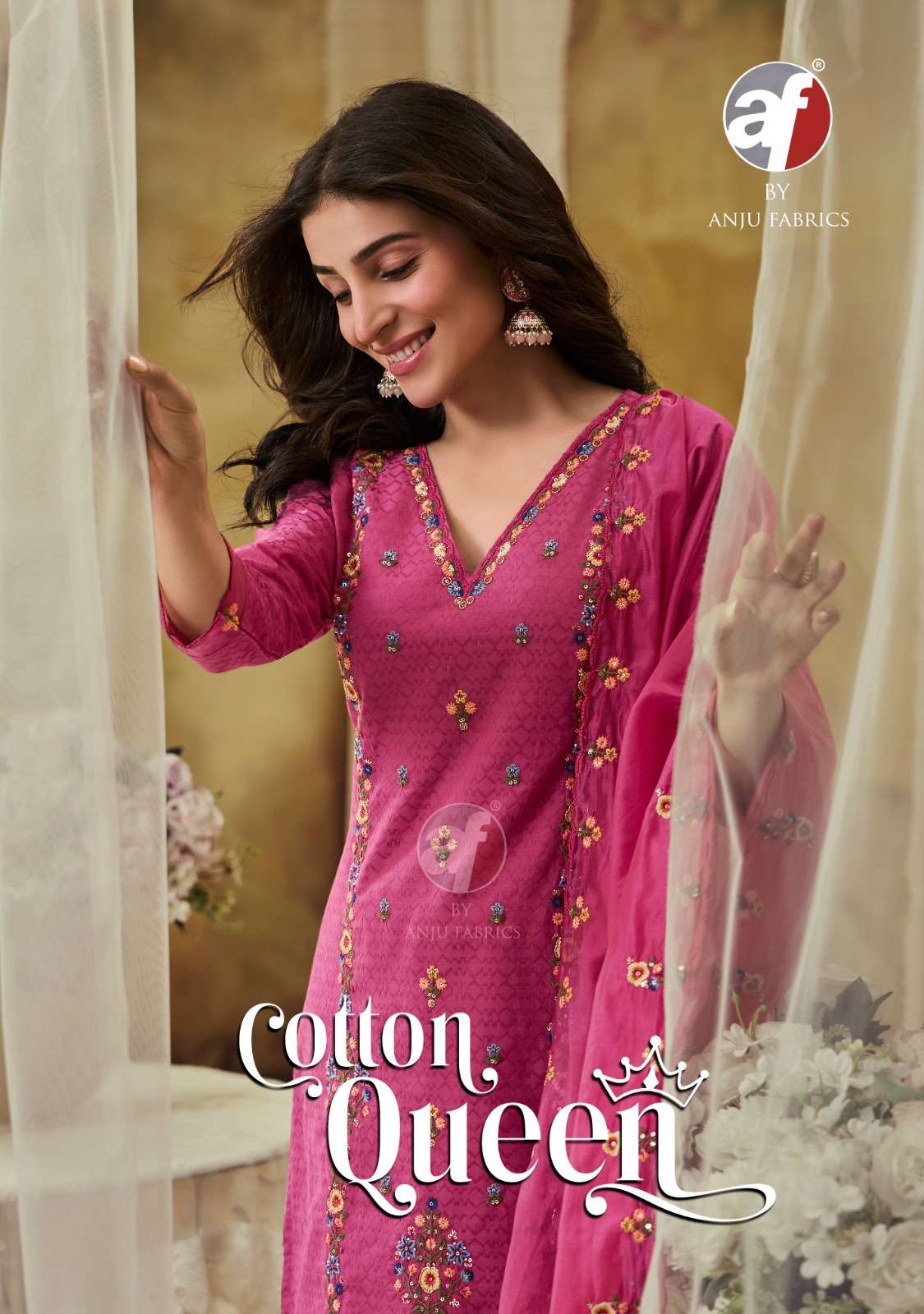 COTTON QUEEN BY ANJU FABRICS 3741 TO 3745 SERIES COTTON PRINT DRESSES